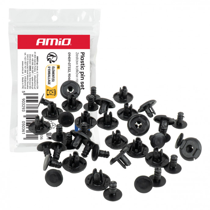 Set expansieclips 10 mm ⌀ 6,5 mm, 20 stuks, in een zakje