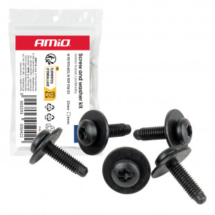 Torx-schroef- en ringenset ⌀ 6 mm 23 mm, 5 sets, in een zakje