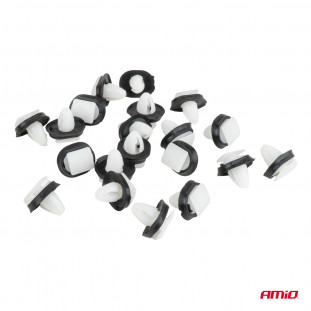 Set zijlijstclips met rubberen afdichting ⌀ 8 mm 17 mm, 20 stuks, in een zakje