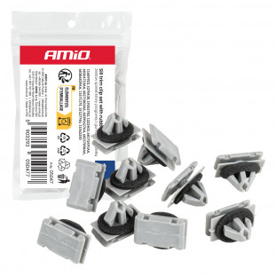 Set dorpelbekledingsclips met rubberen afdichting 11 mm, 10 stuks, in een zakje