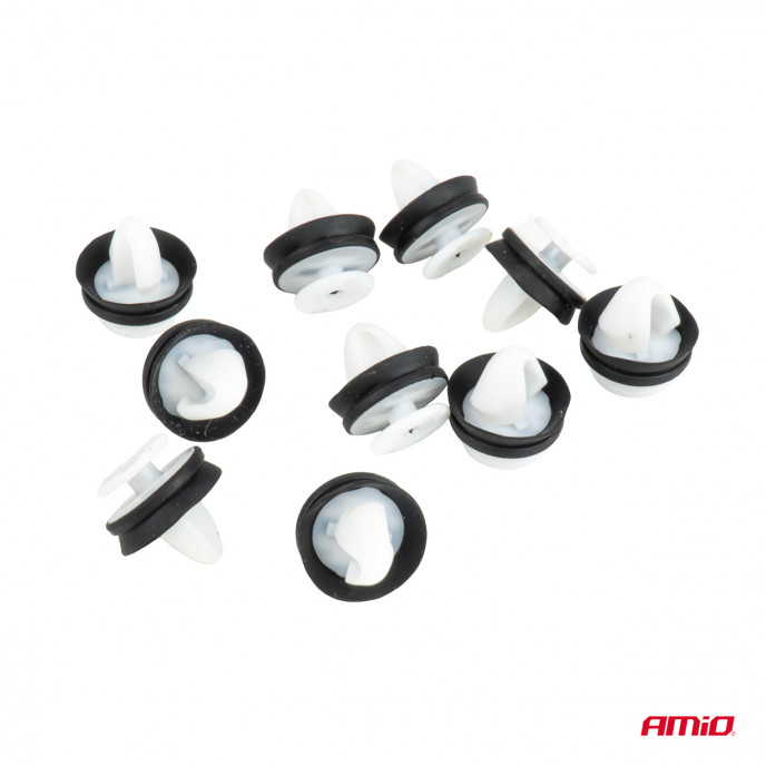 Bekledingsclipset met rubberen afdichting ⌀ 11 mm 18 mm, 10 stuks, in zakje