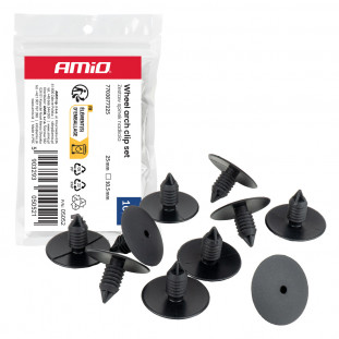 Wielkastclipset 25 mm ⌀ 10,5 mm, 10 stuks, in een zakje