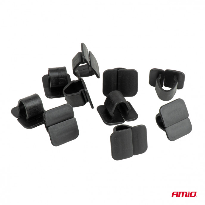 Set van 10 clips voor motorkapisolatie, 20 x 14 mm x 16 mm., in een zakje