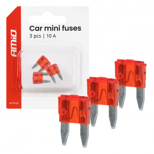 Steek zekering mini 10A, 3 stuks in blister