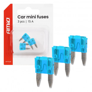 Steek zekering mini 15A, 3 stuks in blister