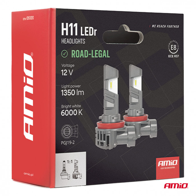 H11 LED lampen met openbare weg goedkeuring R37 (oa dimlicht en mistlampen)