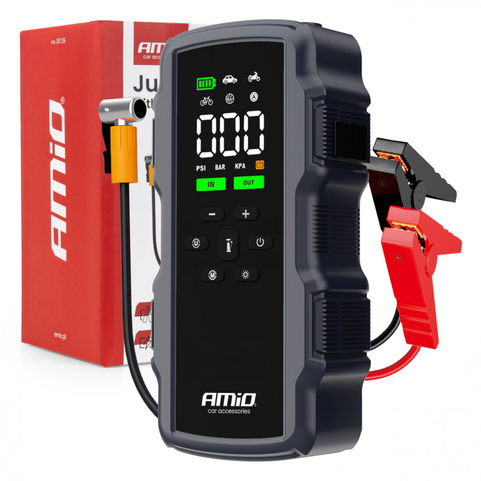 Jump starter, startbooster 12V 17Ah 900A 4-in-1 AMiO-05126