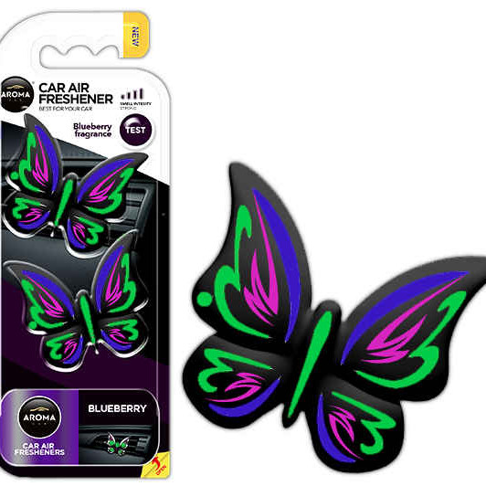 Auto luchtverfrisser AROMA FANCY SHAPES BUTTERFLY Blueberry