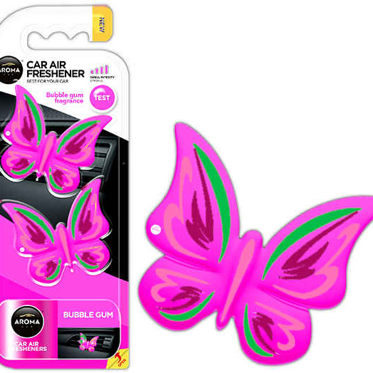 Auto luchtverfrisser AROMA FANCY SHAPES BUTTERFLY Bubble Gum