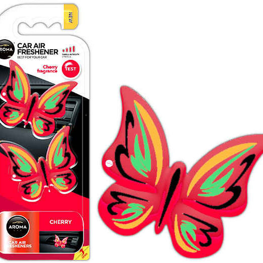 Auto luchtverfrisser AROMA FANCY SHAPES BUTTERFLY Cherry