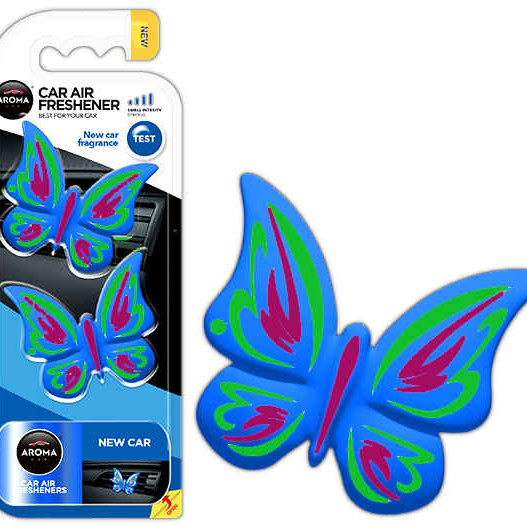 Auto luchtverfrisser AROMA FANCY SHAPES BUTTERFLY Nieuwe Auto