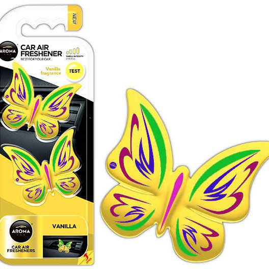 Auto luchtverfrisser AROMA FANCY SHAPES BUTTERFLY Vanille