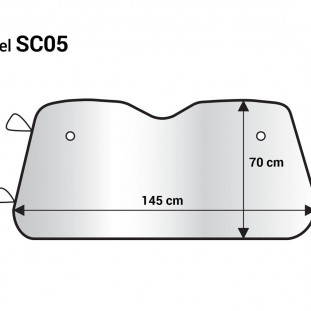 Zonnescherm - 145x70 cm - zilver, EPE-schuim