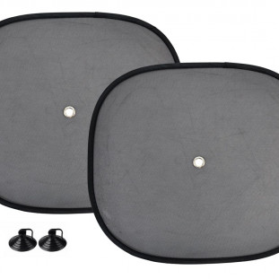 Zonwering 44x38cm, 2 stuks, zwart, nylon mesh