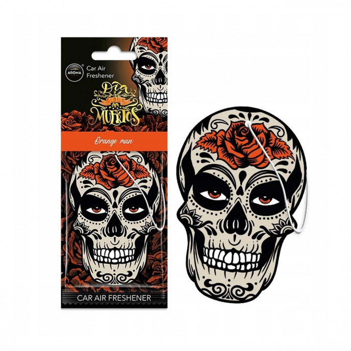 Auto luchtverfrisser AROMA CAR MUERTOS Skull Orange Man Island Drijfhout