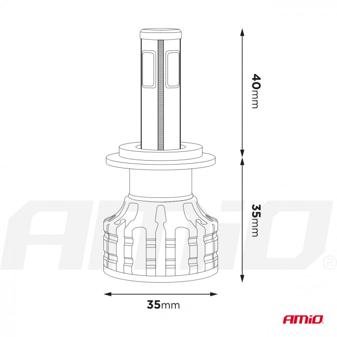 LED-koplampen COB-serie H4 AMiO-02843