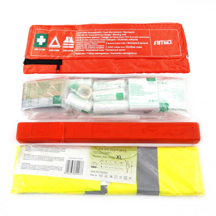 COMBI PLUS set (EHBO-doos, vest, gevarendriehoek)