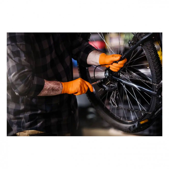 Mercator GoGrip oranje nitril handschoenen 4 stuks maat XL
