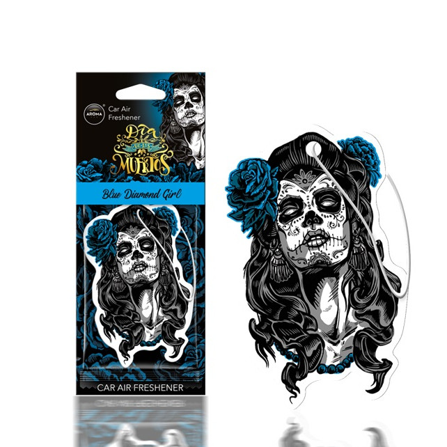Auto luchtverfrisser AROMA DIA DE LOS MUERTOS Blue Diamond Girl