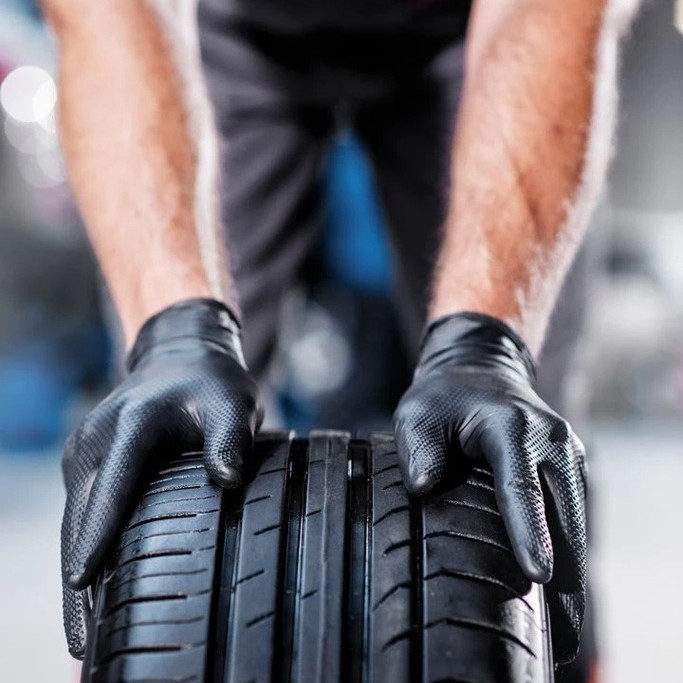 Nitril handschoenen GoGrip zwart maat M, 50 stuks