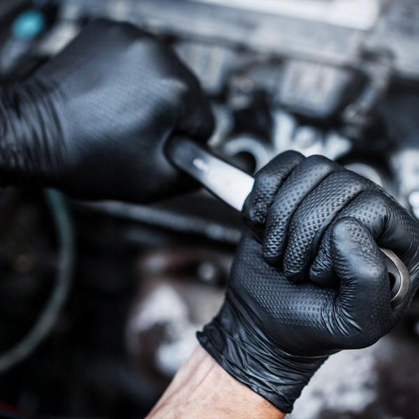 Nitril handschoenen GoGrip zwart maat M, 50 stuks