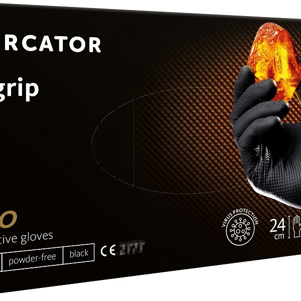 Nitril handschoenen GoGrip zwart maat M, 50 stuks