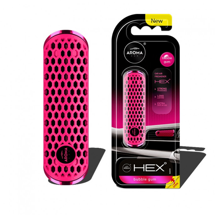 Auto luchtverfrisser AROMA FANCY SHAPES POLYMER HEX Bubble Gum