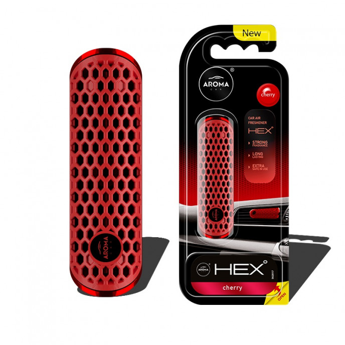 Auto luchtverfrisser AROMA FANCY SHAPES POLYMEER HEX Kersen