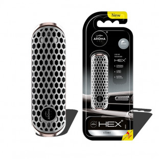 Auto luchtverfrisser AROMA FANCY SHAPES POLYMEER HEX Zilver