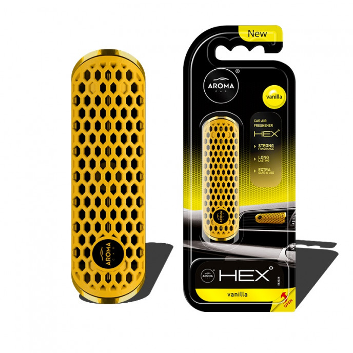 Auto luchtverfrisser AROMA FANCY SHAPES POLYMER HEX Vanille
